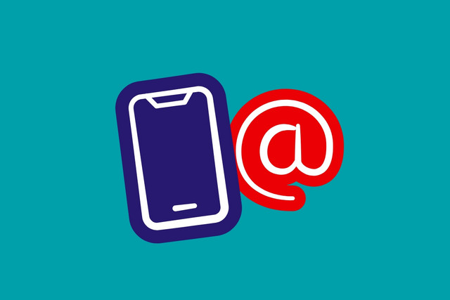 Zwei JRK- Sticker: Ein Handy und ein at-Zeichen