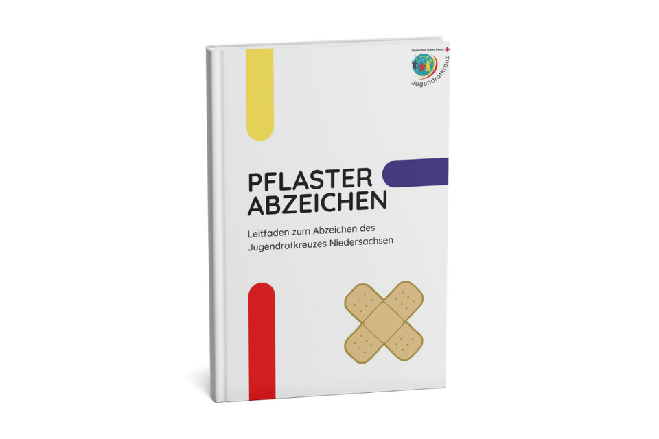 Pflasterabzeichen - Abschnittsbild Der Leitfaden für das Pflasterabzeichen im Jugendrotkreuz Niedersachsen.